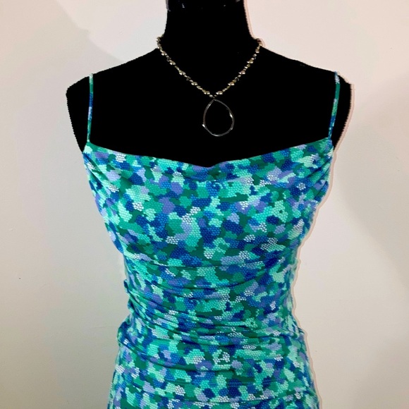 BCBG Maxazria | Women’s Floral Blue and Green Two-Piece Skirt Set - Size Medium - Picture 2 of 15